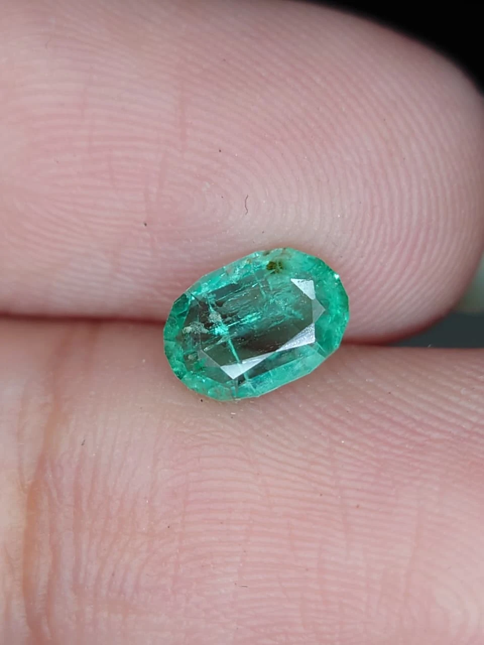 0.68ct Natural Oval Faceted Panjshir Emerald from Afghanistan — view 2